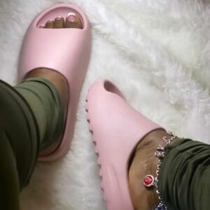 INS Pink Home Women Heel Slippers for Outdoor